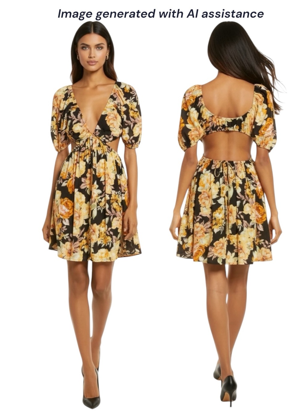 Bardot size 6 floral cutout mini dress - Picture 1 of 15